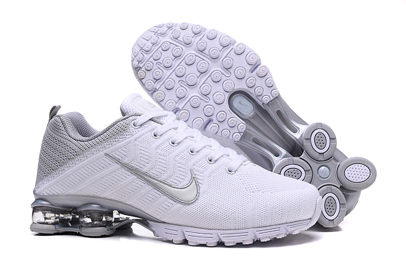 Nike Air Shox Flyknit White Silver Shoes
